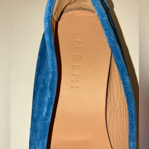 M.Gemi blue soft suede driving moccasins sz9.5 - Picture 8 of 10